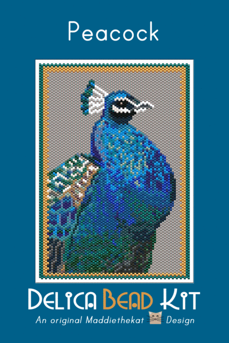 Peacock Larger Peyote Bead Pattern PDF or Bead Kit