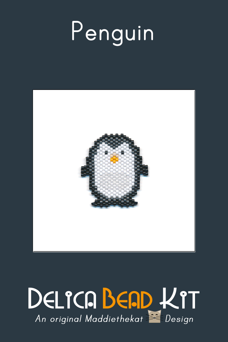 Penguin Brick Stitch Bead Pattern PDF or Bead Kit