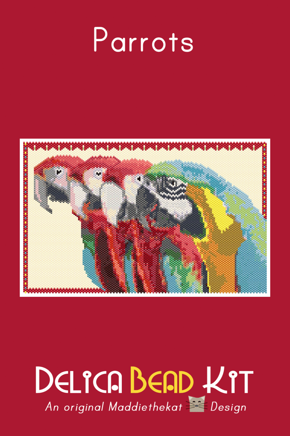 Parrots 01 Larger Peyote Bead Pattern PDF or Bead Kit