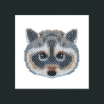 Raccoon Brick Stitch Bead Pattern PDF or Bead Kit