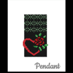 Red Rose Heart Pendant Peyote Bead Pattern PDF or Bead Kit