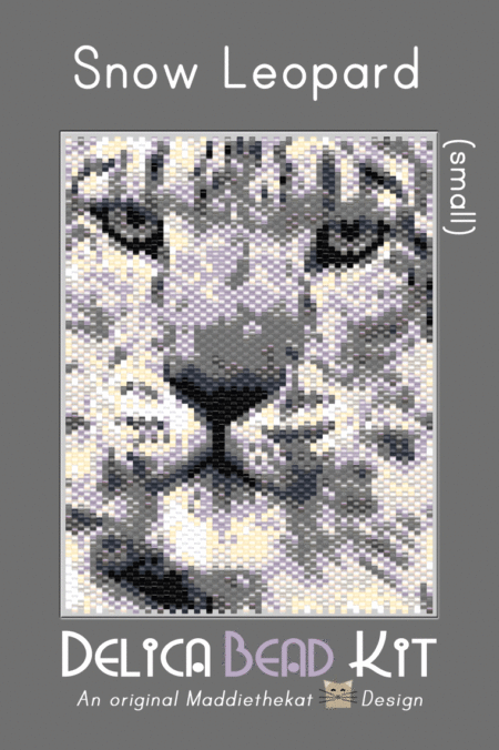 Snow Leopard 01 Small Peyote Bead Pattern PDF or Bead Kit