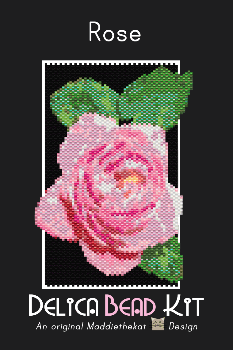 Rose 01 Peyote Bead Pattern PDF or Bead Kit