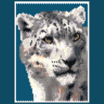 Snow Leopard 02 Peyote Bead Pattern PDF or Bead Kit
