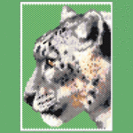 Snow Leopard 03 Peyote Bead Pattern PDF or Bead Kit