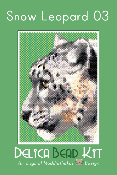 Snow Leopard 03 Small Peyote Bead Pattern PDF or Bead Kit