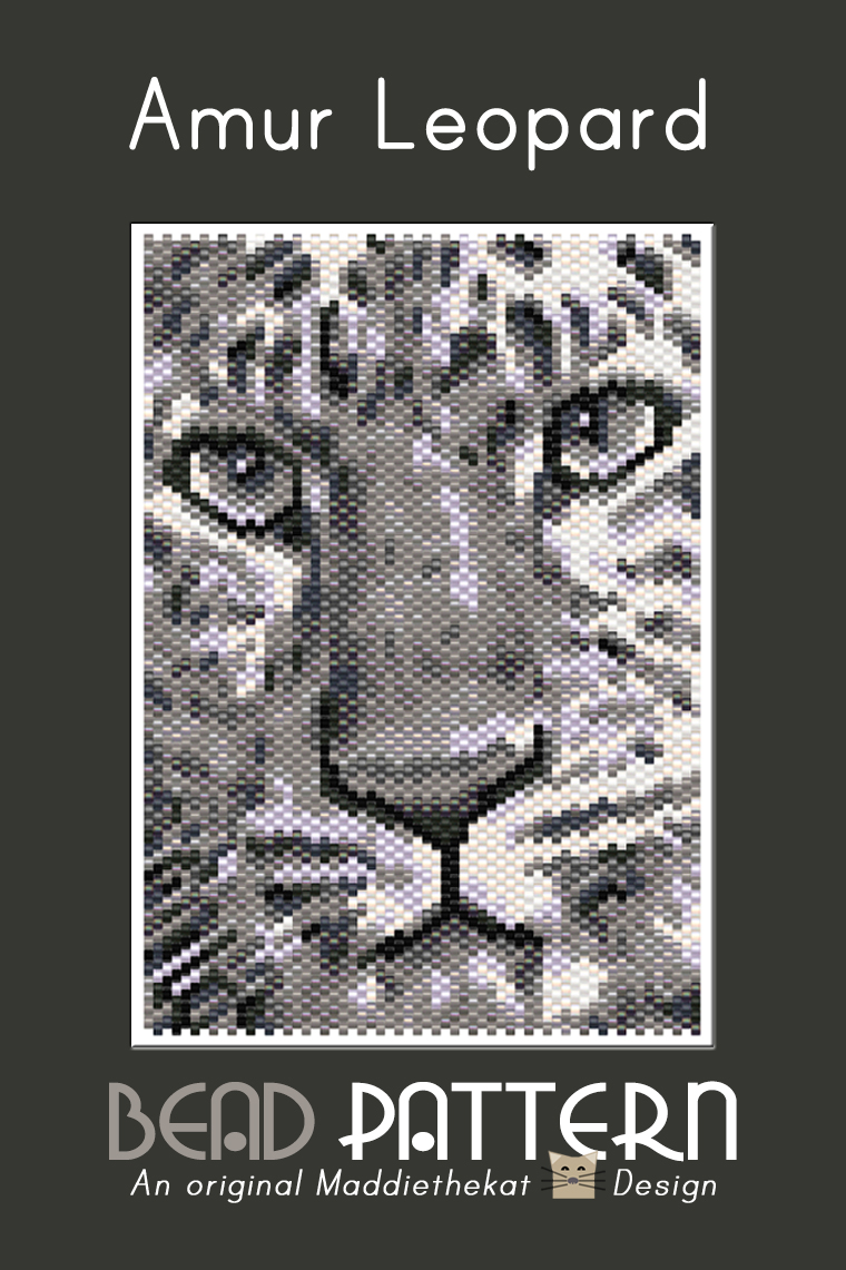 Amur Leopard Small Peyote Bead Pattern PDF
