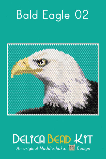 Bald Eagle 02 Small Peyote Bead Pattern PDF or Bead Kit
