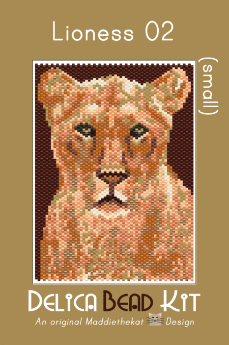 Lioness 02 Small Peyote Bead Pattern PDF or Bead Kit