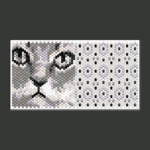 Cat BW 01 Tiny Peyote Bead Pattern PDF or Bead Kit