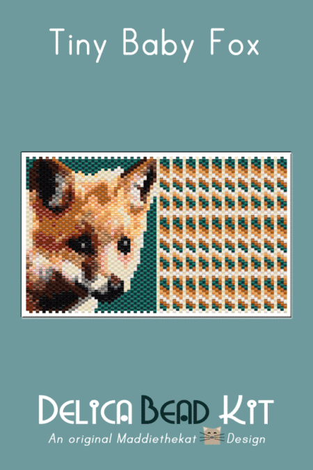 Baby Fox Tiny Peyote Bead Pattern PDF or Bead Kit