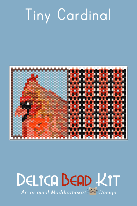Cardinal Tiny Peyote Bead Pattern PDF or Bead Kit | Bird