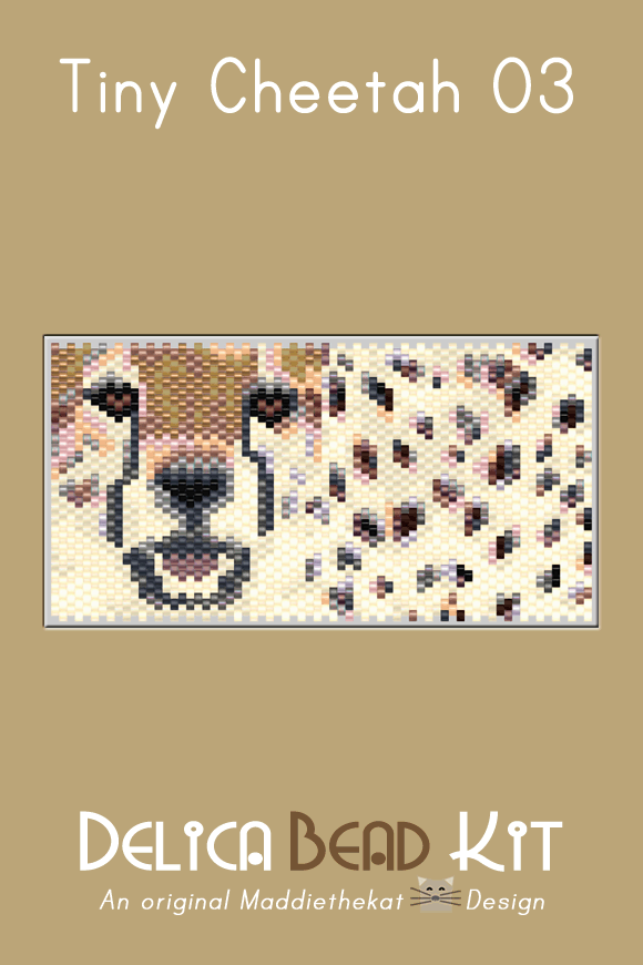Cheetah 03 Tiny Peyote Bead Pattern PDF or Bead Kit