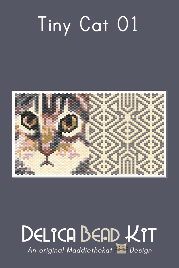 Cat 01 Tiny Peyote Bead Pattern PDF or Bead Kit