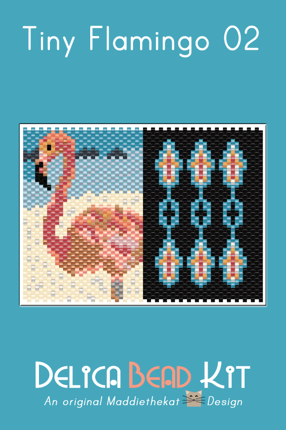 Flamingo 02 Tiny Peyote Bead Pattern PDF or Bead Kit
