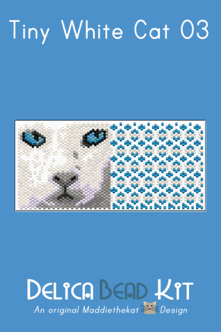 White Cat 03 Tiny Peyote Bead Pattern PDF or Bead Kit