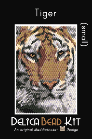 Tiger 01 Small Peyote Bead Pattern PDF or Bead Kit