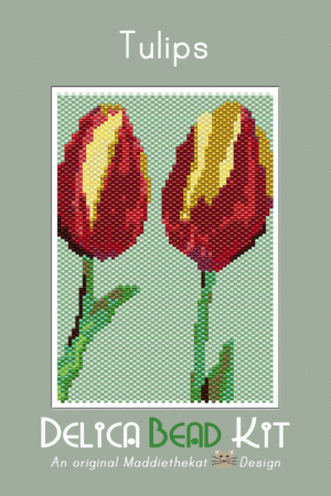 Tulips Small Peyote Bead Pattern PDF or Bead Kit