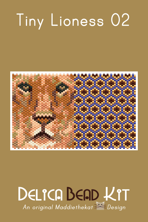 Lioness 02 Tiny Peyote Bead Pattern PDF or Bead Kit