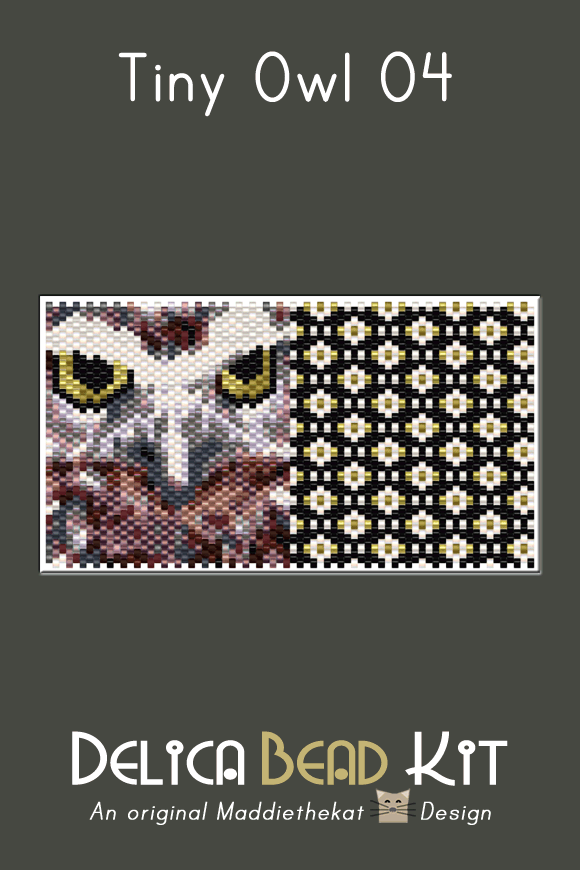 Owl 04 Tiny Peyote Bead Pattern PDF or Bead Kit