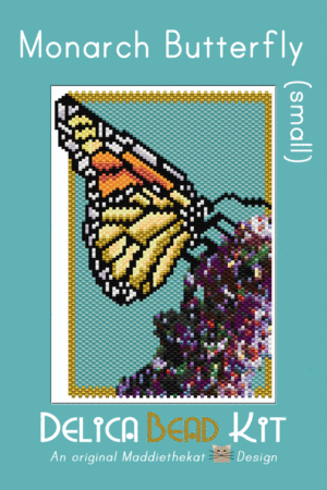 Monarch Butterfly Small Peyote Bead Pattern PDF or Bead Kit