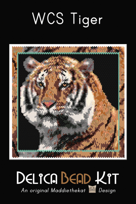 Wild Cat Series Tiger Larger Peyote Bead Pattern PDF or Bead Kit