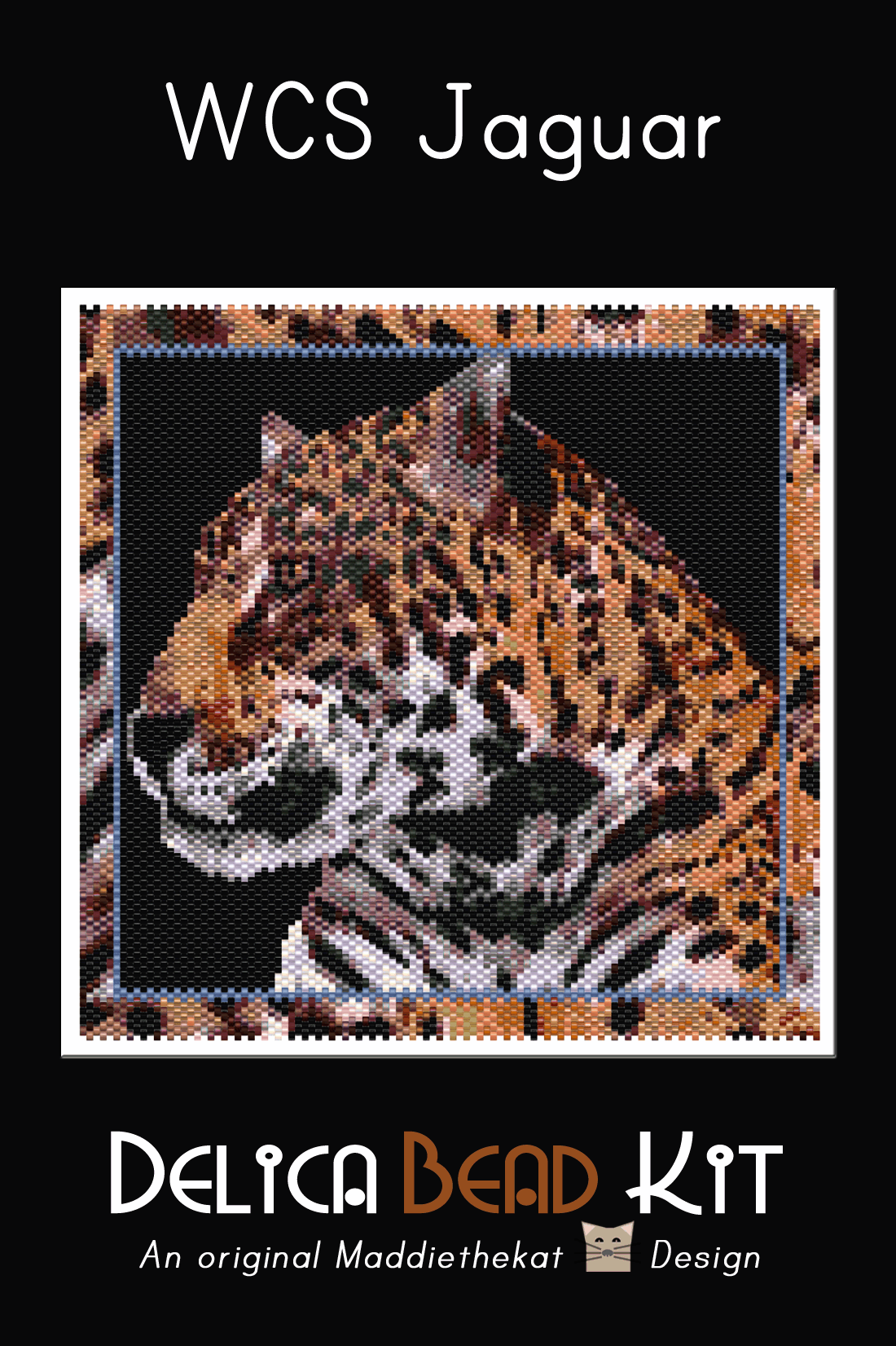 Wild Cat Series Jaguar Larger Peyote Bead Pattern PDF or Bead Kit