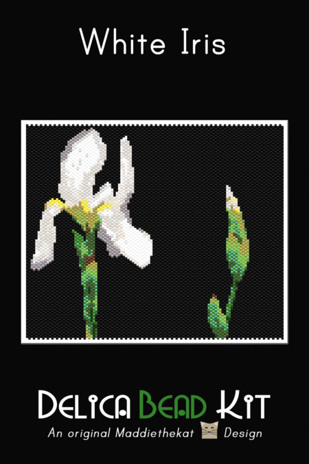 White Iris (Panel or Amulet Bag) Peyote Bead Pattern PDF or Bead Kit