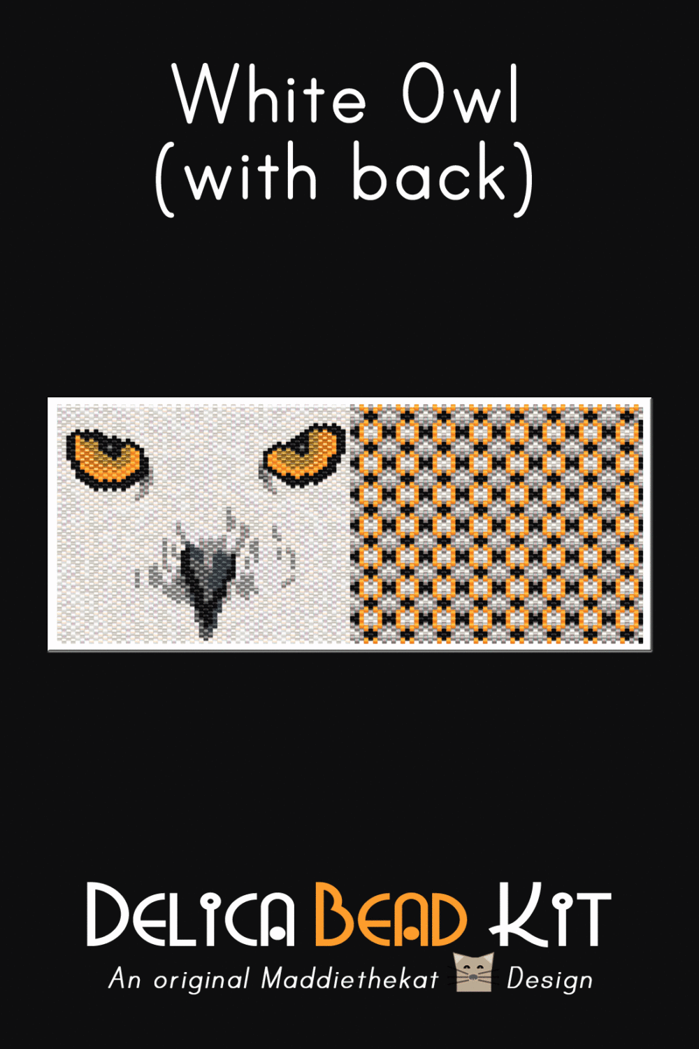 White Owl 01 With Back Peyote Bead Pattern PDF or Bead Kit