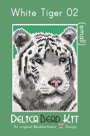 White Tiger 02 Small Peyote Bead Pattern PDF or Bead Kit