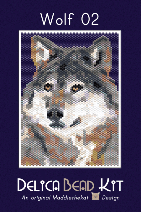Wolf 02 Small Peyote Bead Pattern PDF or Bead Kit