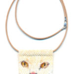 White Cat Face Beaded Necklace