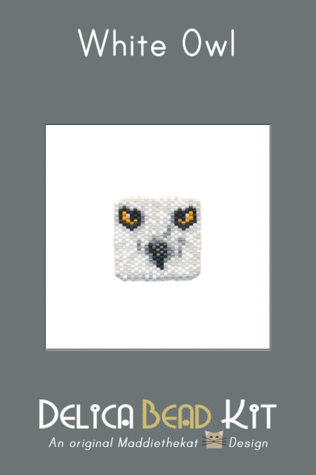 White Owl 01 Brick Stitch Bead Pattern PDF or Bead Kit