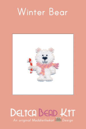 Winter Bear Brick Stitch Bead Pattern PDF or Bead Kit