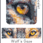 Wolf's Gaze Wide Cuff Bracelet Peyote Bead Pattern PDF or Bead Kit