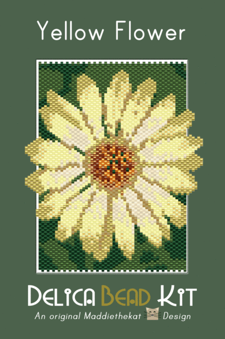 Yellow Flower Peyote Bead Pattern PDF or Bead Kit