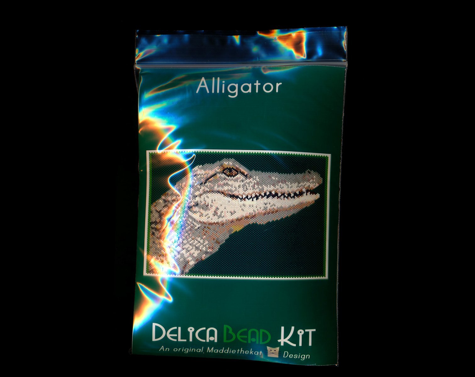 Alligator Larger Panel Peyote Bead Pattern PDF or KIT DIY-Maddiethekat Designs