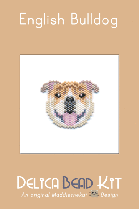 English Bulldog Brick Stitch Bead Pattern PDF