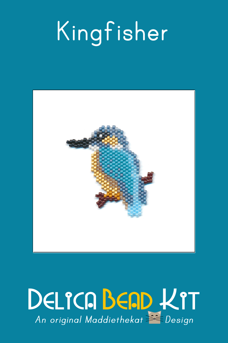 Kingfisher Brick Stitch Bead Pattern PDF or Bead Kit