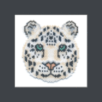 Snow Leopard Brick Stitch Bead Pattern PDF or Bead Kit