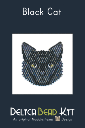 Black Cat Brick Stitch Bead Pattern PDF or Bead Kit