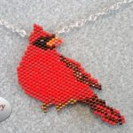 Cardinal Brick Stitch Seed Bead Pattern PDF or KIT DIY Bird-Maddiethekat Designs