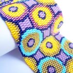 Circular Harmony 2-Drop Peyote Seed Bead Wide Cuff Bracelet-Maddiethekat Designs