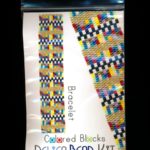 Colored Blocks Bracelet Delica 2-Drop Peyote Seed Bead Pattern or KIT DIY-Maddiethekat Designs