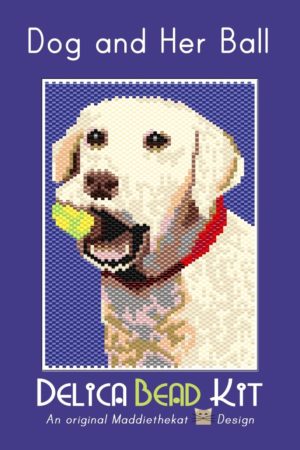 Dog and Her Ball Small Panel Peyote Seed Bead Pattern PDF or KIT DIY Labrador-Maddiethekat Designs