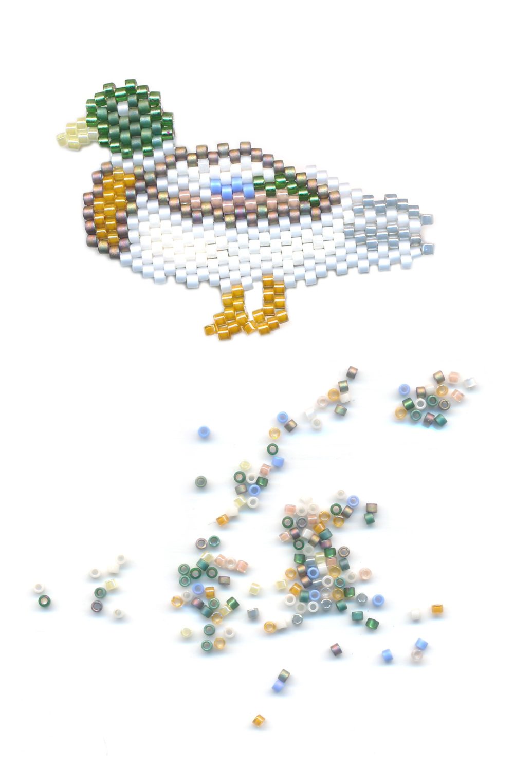 Drake Mallard Duck Beaded Pin