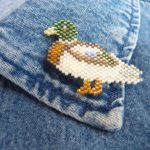 drake mallard duck delica seed beaded pin bird maddiethekat designs 4