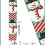 Jolly Snowmen Bracelet Delica Peyote Bead Pattern or KIT DIY Christmas Snowman-Maddiethekat Designs