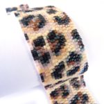 Leopard Fur Slim 2-Drop Peyote Seed Beaded Bracelet-Maddiethekat Designs