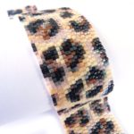 Leopard Fur Slim 2-Drop Peyote Seed Beaded Bracelet-Maddiethekat Designs